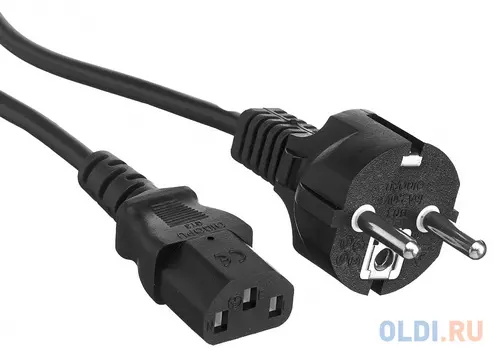 Exegate EP280641RUS Кабель питания ExeGate Power PC-1P (Евровилка Schuko->С13) VDE-250V-3*0.75mm2, медь, черный, 1.0м.