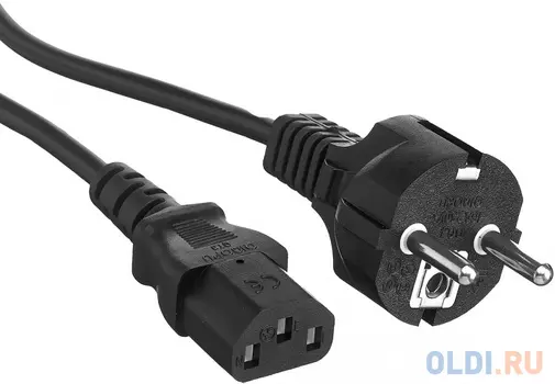 Exegate EP280643RUS Кабель питания ExeGate Power PC-1,5P (Евровилка Schuko->С13) VDE-250V-3*0.75mm2, медь, черный, 1.5м.