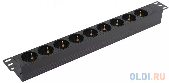 Exegate EX280853RUS Блок розеток ExeGate ServerPro PDU-19H907 Al-9S-C20, 19",1U,алюм, 9Schuko, С20