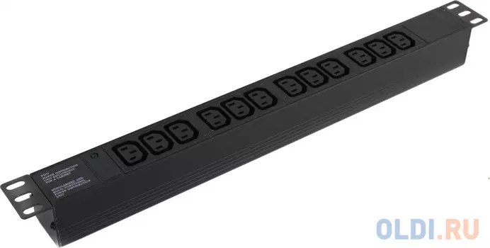 Exegate EX280865RUS Блок розеток ExeGate ServerPro PDU-19H007 Al-12C13-C20, 19",1U,алюм, 12 IEC 320 C13, С20