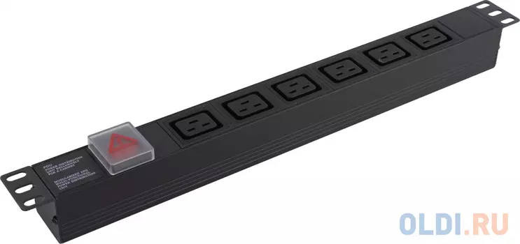 Exegate EX280870RUS Блок розеток ExeGate ServerPro PDU-19H012 Al-6С19-C20-SW, 19",1U, Алюм., 6 IEC 320 C19, С20