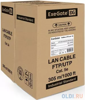 Exegate EX281820RUS Кабель Exegate UTP4-C5e-CU-S24-IN-LSZH-OR-305 UTP 4 пары кат.5e медь, 24AWG, LSZH, бухта 305м, оранжевый