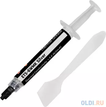 Exegate EX282347RUS Термопаста ETS-6WMK Silver, шприц с лопаткой, 4г