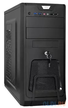 Exegate EX283217RUS Корпус Miditower ExeGate CP-603UB Black, ATX, , 2*USB+2*USB3.0, Audio, замок блокировки кнопки питания