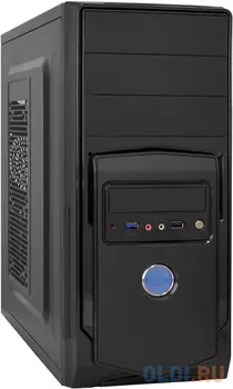 Exegate EX283248RUS Корпус Miditower ExeGate CP-605U-400W-8 (ATX, БП CP400 с вент. 8см, 1*USB+1*USB3.0, аудио, черный)