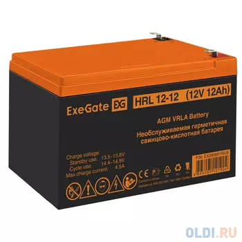 Exegate EX285661RUS Аккумуляторная батарея HRL 12-12 (12V 12Ah 1251W, клеммы F2)