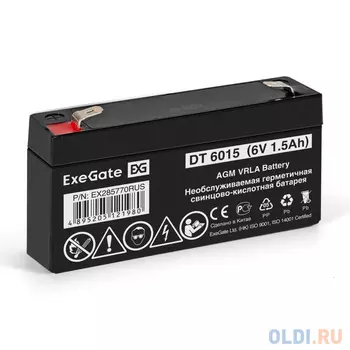 Exegate EX285770RUS АКБ ExeGate DT 6015 (6V 1.5Ah, клеммы F1)