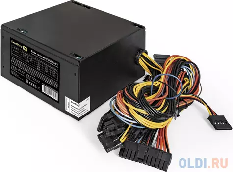 Exegate EX289070RUS БП 600W ExeGate EVO600-LT ATX, APFC, 12cm RGB fan, 24p, (4+4)p, PCI-E, 5SATA, 3IDE, black