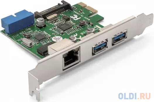 Exegate EX290278RUS Контроллер ExeGate EXE-362 PCI-E 2.0, 2*USB3.0 ext + 1*USB3.0 int + LAN UTP 1000Mbps, разъем доп.питания (OEM)