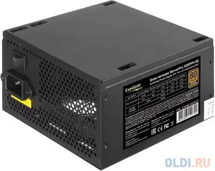 Exegate EX292195RUS Серверный БП 500W ExeGate ServerPRO 80 PLUS® Bronze 500PPH-SE (ATX, for 3U+ cases, APFC, КПД 89% (80 PLUS Bronze), 12cm fan, 24p,
