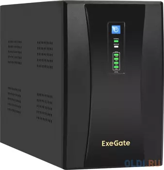 Exegate EX292613RUS ИБП ExeGate SpecialPro UNB-2200.LED.AVR.2SH.RJ.USB <2200VA/1300W,LED, AVR,2*Schuko, RJ45/11, USB, металлический корпус, Black&g