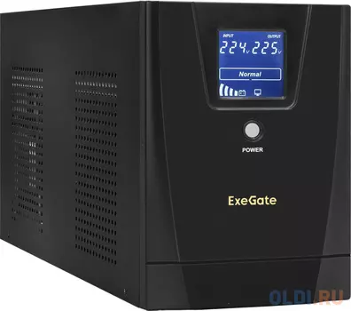 Exegate EX292636RUS ИБП ExeGate SpecialPro Smart LLB-3000.LCD.AVR.3SH.2C13.RJ.USB <3000VA/1800W, LCD, AVR,3*Schuko+2*C13,RJ45/11,USB, металлический