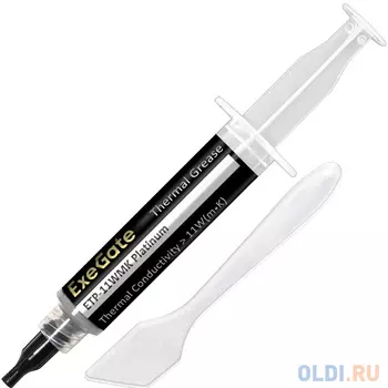 Exegate EX293372RUS Термопаста ExeGate ETP-11WMK Platinum (11 Вт/(м•К), 8г, шприц с лопаткой)