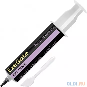 Exegate EX293381RUS Термопаста ExeGate KPT-WMK (0,8 Вт/(м•К), 50г, шприц с лопаткой)