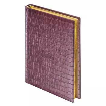Ежедневник BRAUBERG недатированный, А5, 138х213 мм, "Comodo", Brown под матовую крокодиловую кожу, 160 л.,