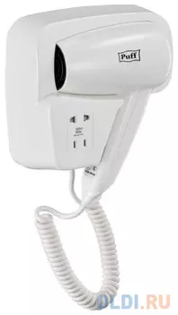 Фен для волос Puff-1200B 1405.002 1.2кВт белый с доп. розеткой