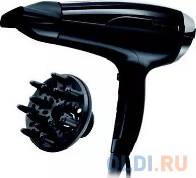 Фен Remington D5215, 2300Вт, ионизация, холодный обдув, 3 режима нагрева, 2 скорости, диффузор, концентратор, черный