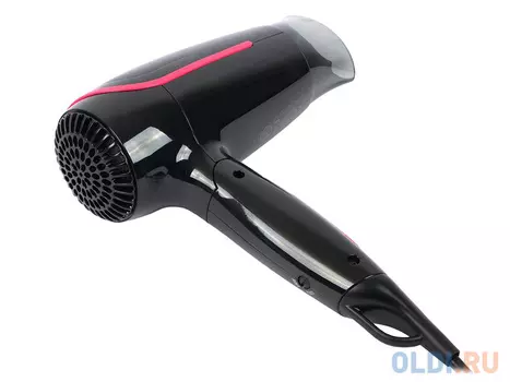 Фен Rowenta CV 3312, 1600Вт, компактный, складная ручка, 2 режима нагрева, 2 скорости, концентратор, черный