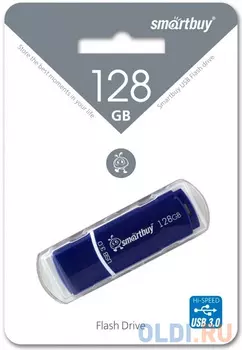 Флеш-диск 128 GB, SMARTBUY Crown, USB 3.0, синий, SB128GBCRW-Bl