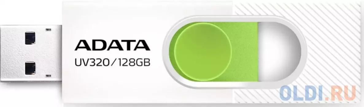 Флеш Диск A-DATA 128GB  UV320, USB 3.2, белый/зеленый