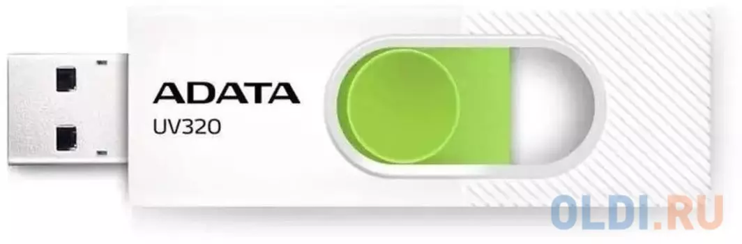 Флеш Диск A-DATA 64GB  UV320, USB 3.2, белый/зеленый
