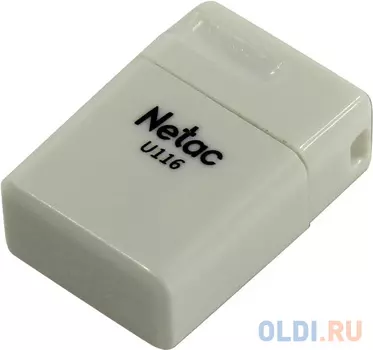Флеш Диск Netac U116 8Gb , USB2.0, миниатюрная пластиковая белая