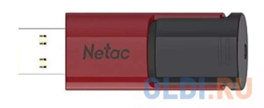 Флеш Диск Netac U182 Red 16Gb , USB3.0, сдвижной корпус, пластиковая чёрно-красная