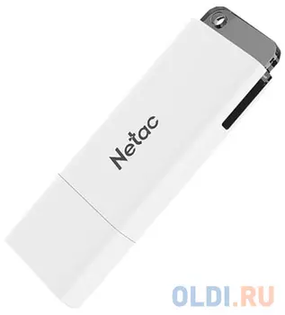 Флеш Диск Netac U185 128Gb , USB2.0, с колпачком, пластиковая белая