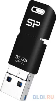 Флеш Диск Silicon Power 32Gb Mobile C50 SP032GBUC3C50V1K USB3.1 серебристый/черный