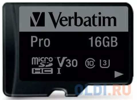 Флеш карта microSD 16GB Verbatim microSDHC Class 10 UHS-I (SD адаптер)