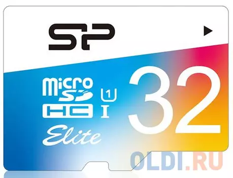 Флеш карта microSD 32GB Silicon Power Elite microSDHC Class 10 UHS-I Colorful