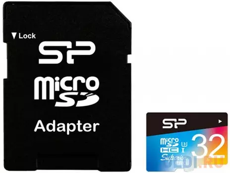 Флеш карта microSD 32GB Silicon Power Superior Pro microSDHC Class 10 UHS-I U3 Colorful (SD адаптер)