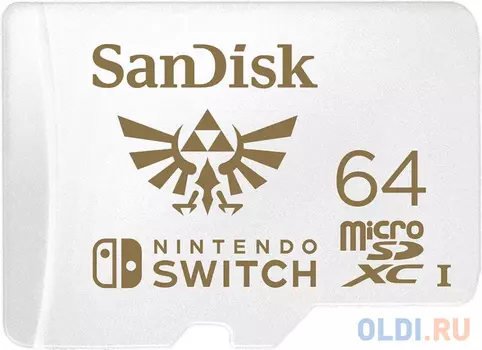 Флеш карта microSD 64GB SanDisk microSDXC Class 10 UHS-I A1 C10 V30 U3 for Nintendo Switch 100MB/s