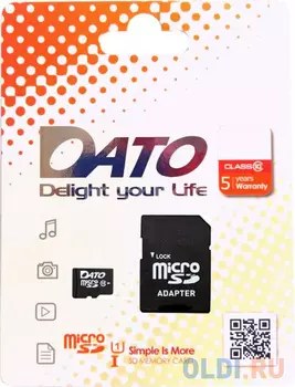 Флеш карта microSDHC 8Gb Class10 Dato DTTF008GUIC10