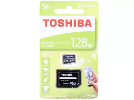 Флеш карта microSDXC 128Gb Class10 Toshiba THN-M203K1280EA M203 + adapter