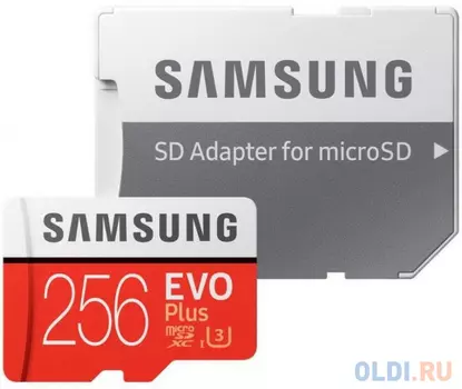 Флеш карта microSDXC 256Gb Class10 Samsung MB-MC256HA/RU EVO PLUS + adapter