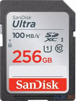 Флеш карта SD 256GB SanDisk SDXC Class 10 UHS-I U1 Ultra 100MB/s