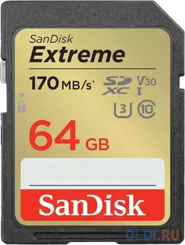 Флеш карта SDXC 64GB SanDisk Extreme UHS-I Class 3 (U3) V30 170 MB/s 