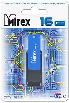 Флеш накопитель 16GB Mirex City, USB 2.0, Синий