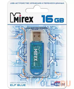 Флеш накопитель 16GB Mirex Elf, USB 2.0, Синий