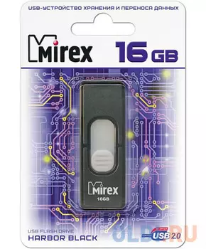 Флеш накопитель 16GB Mirex Harbor, USB 2.0, Черный