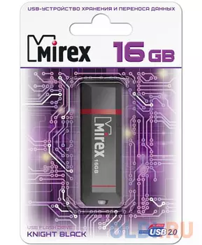 Флеш накопитель 16GB Mirex Knight, USB 2.0, Черный