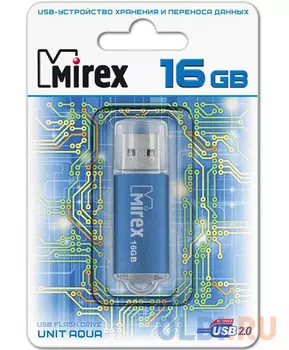 Флеш накопитель 16GB Mirex Unit, USB 2.0, Синий