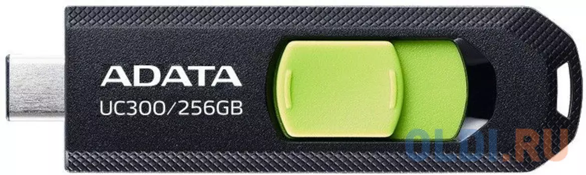 Флеш накопитель 256GB A-DATA UC300, USB 3.2/TypeC, черный/зеленый