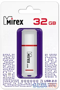 Флеш накопитель 32GB Mirex Knight, USB 2.0, Белый