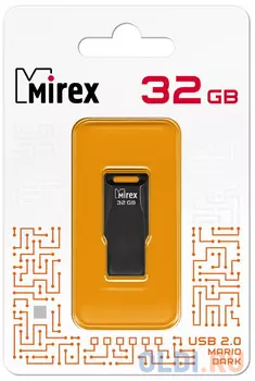 Флеш накопитель 32GB Mirex Mario, USB 2.0, Черный