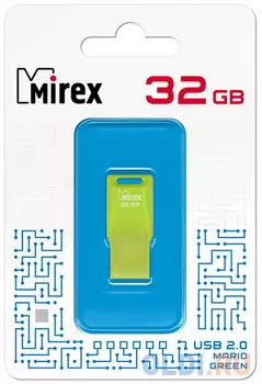 Флеш накопитель 32GB Mirex Mario, USB 2.0, Зеленый