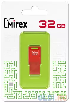Флеш накопитель 32GB Mirex Mario, USB 2.0, Красный