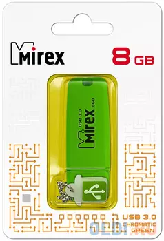 Флеш накопитель 8GB Mirex Chromatic, USB 2.0, Зеленый