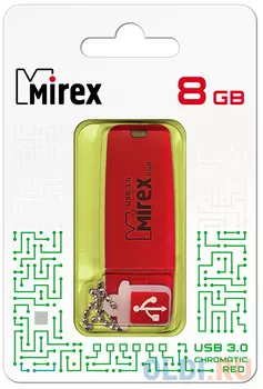 Флеш накопитель 8GB Mirex Chromatic, USB 3.0, Красный